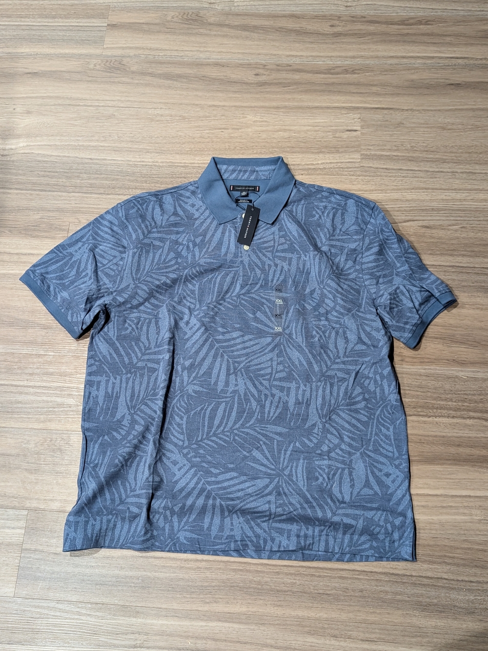 Tommy Hilfiger Blue Leaf-Print Polo